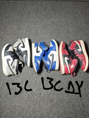 Air Jordan 1 Kids Mid High sneakers Shadow, Game Royal, Bred